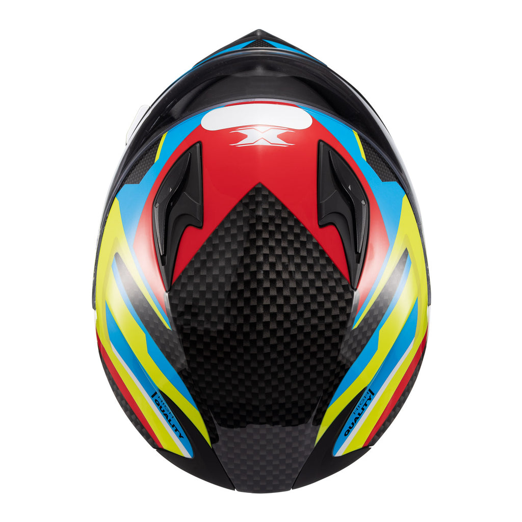 CAPACETE TEXX FECHADO HAWK RIDE AZUL VERD VERM PRET 58