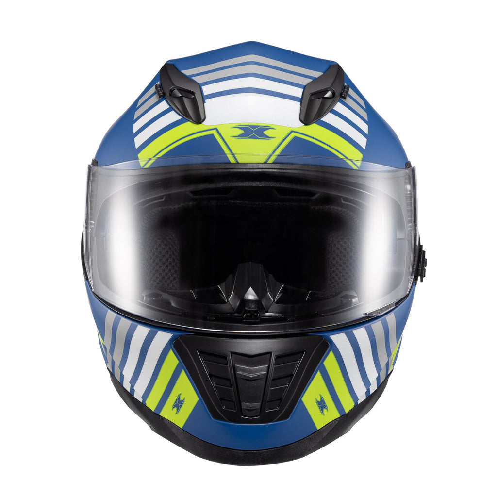 CAPACETE TEXX FECHADO WING GRID AZUL VERD BRANC 62