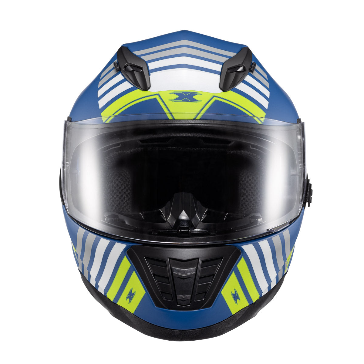 CAPACETE TEXX FECHADO WING GRID AZUL VERD BRANC 62