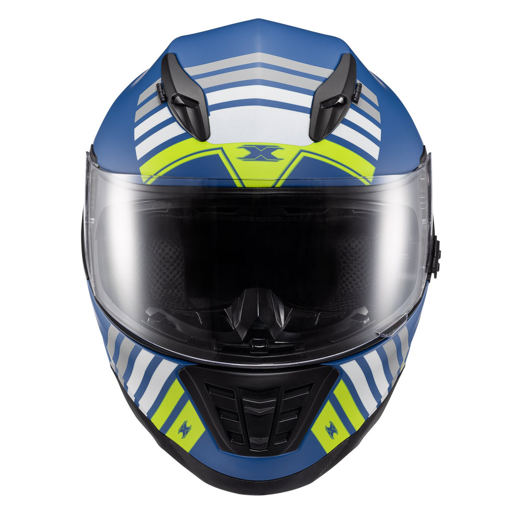 CAPACETE TEXX FECHADO WING GRID AZUL VERD BRANC 62