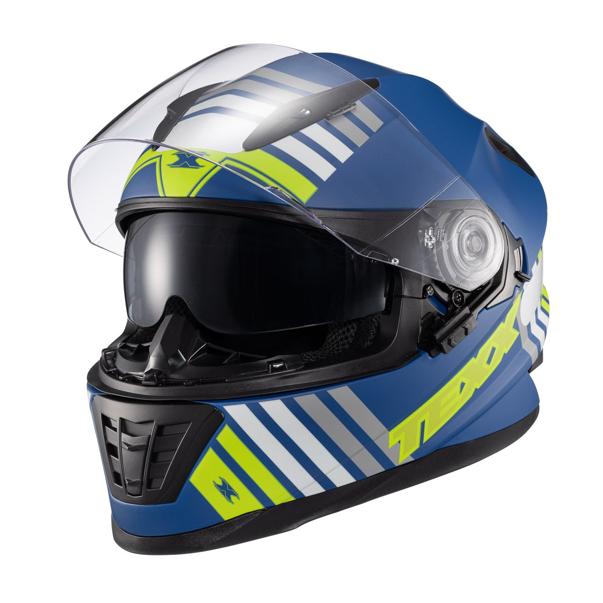 CAPACETE TEXX FECHADO WING GRID AZUL VERD BRANC 62