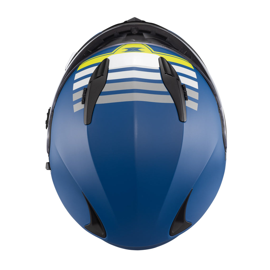 CAPACETE TEXX FECHADO WING GRID AZUL VERD BRANC 62