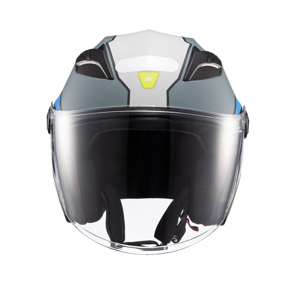CAPACETE TEXX ABERTO UGELLO REISEN AZU VERD BRANC 62