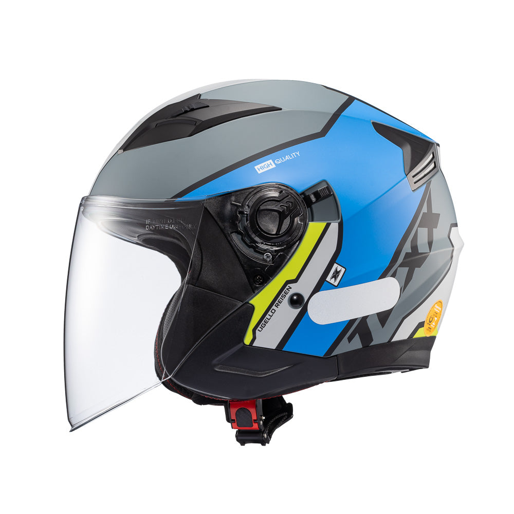 CAPACETE TEXX ABERTO UGELLO REISEN AZU VERD BRANC 62