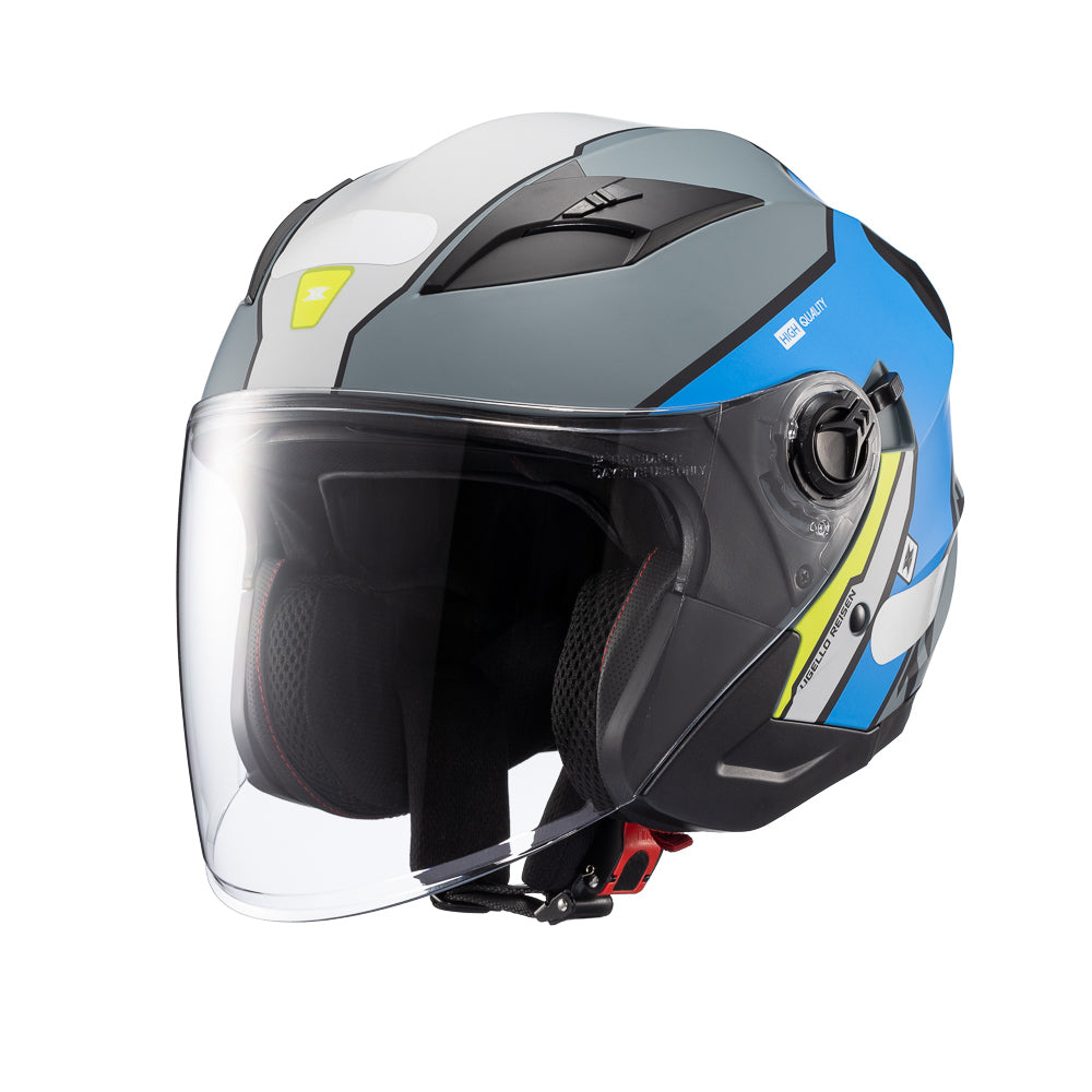 CAPACETE TEXX ABERTO UGELLO REISEN AZU VERD BRANC 62