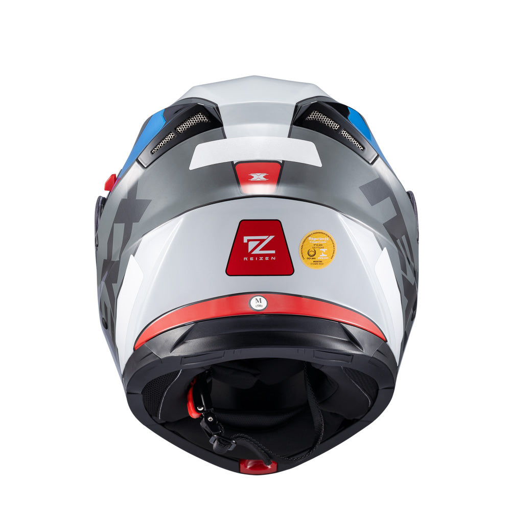 CAPACETE TEXX ESC GLADIATOR V3 REISEN AZU VERM BRANC BRIL 58