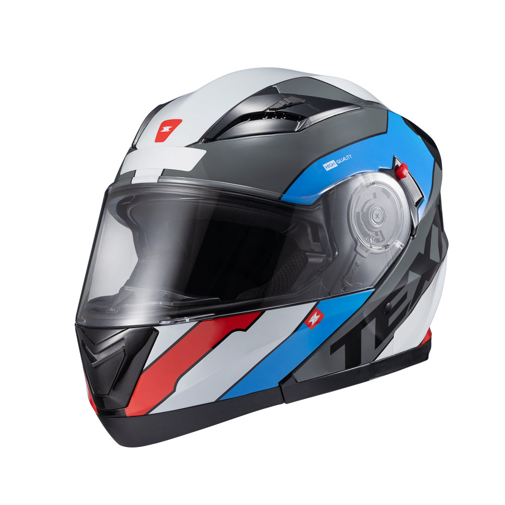 CAPACETE TEXX ESC GLADIATOR V3 REISEN AZU VERM BRANC BRIL 58