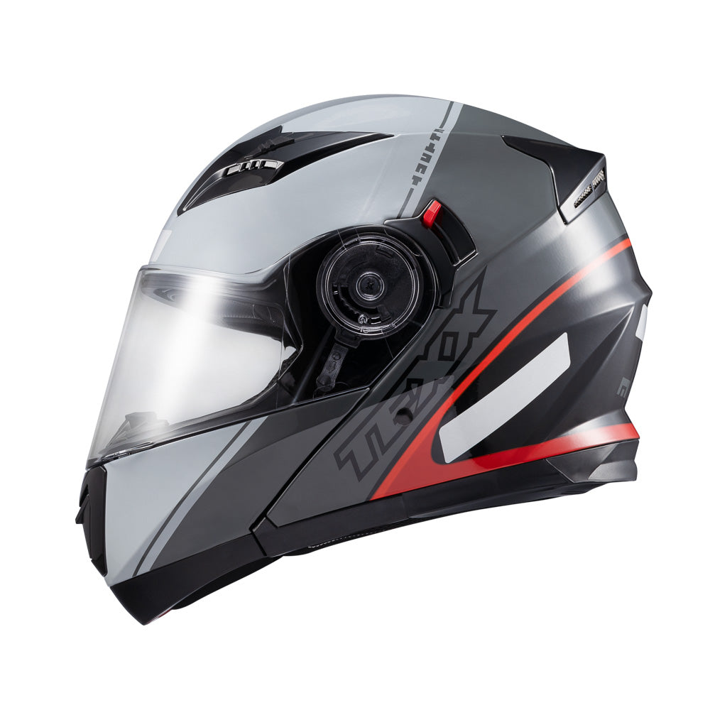 CAPACETE TEXX ESC GLADIATOR V3 MAKAN CINZ VERM BRIL 58