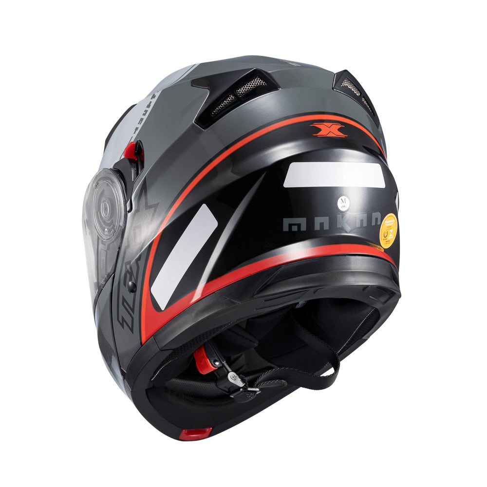 CAPACETE TEXX ESC GLADIATOR V3 MAKAN CINZ VERM BRIL 58