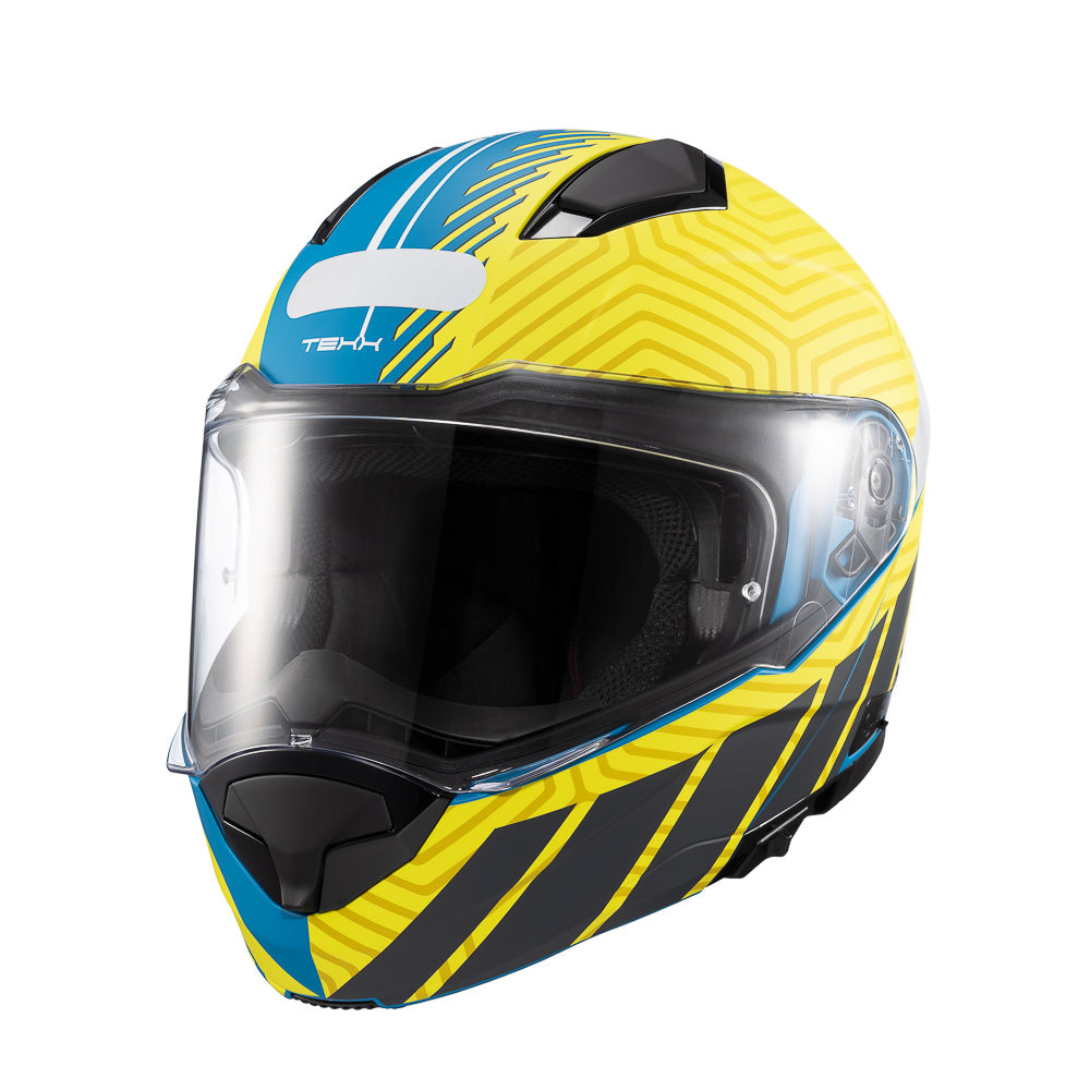 CAPACETE TEXX ESCAM KRATOS CYBER AZU VERD FOSC 56