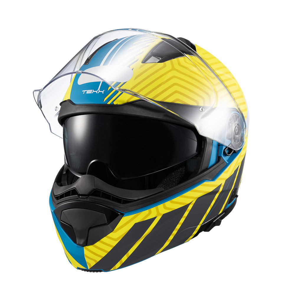 CAPACETE TEXX ESCAM KRATOS CYBER AZU VERD FOSC 61