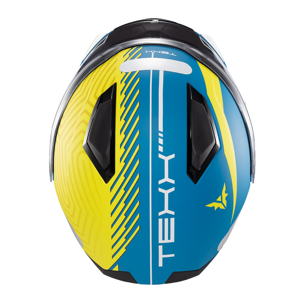 CAPACETE TEXX ESCAM KRATOS CYBER AZU VERD FOSC 61