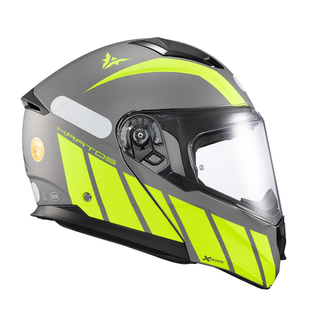 CAPACETE TEXX ESCAM KRATOS CYBER CINZ VERD FOSC 58