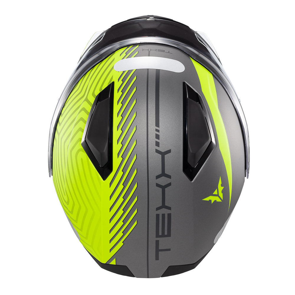 CAPACETE TEXX ESCAM KRATOS CYBER CINZ VERD FOSC 61