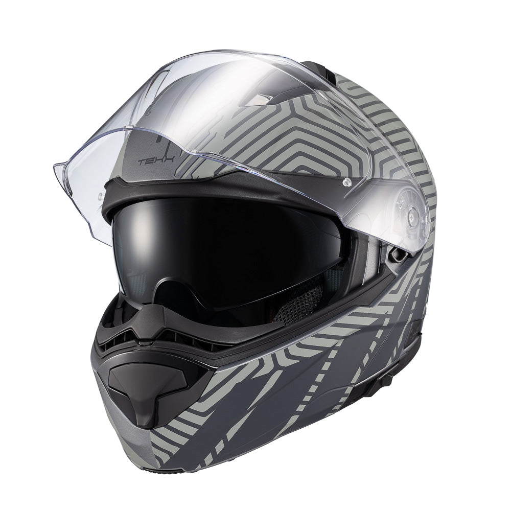 CAPACETE TEXX ESCAM KRATOS CYBER CINZ FOSC 56