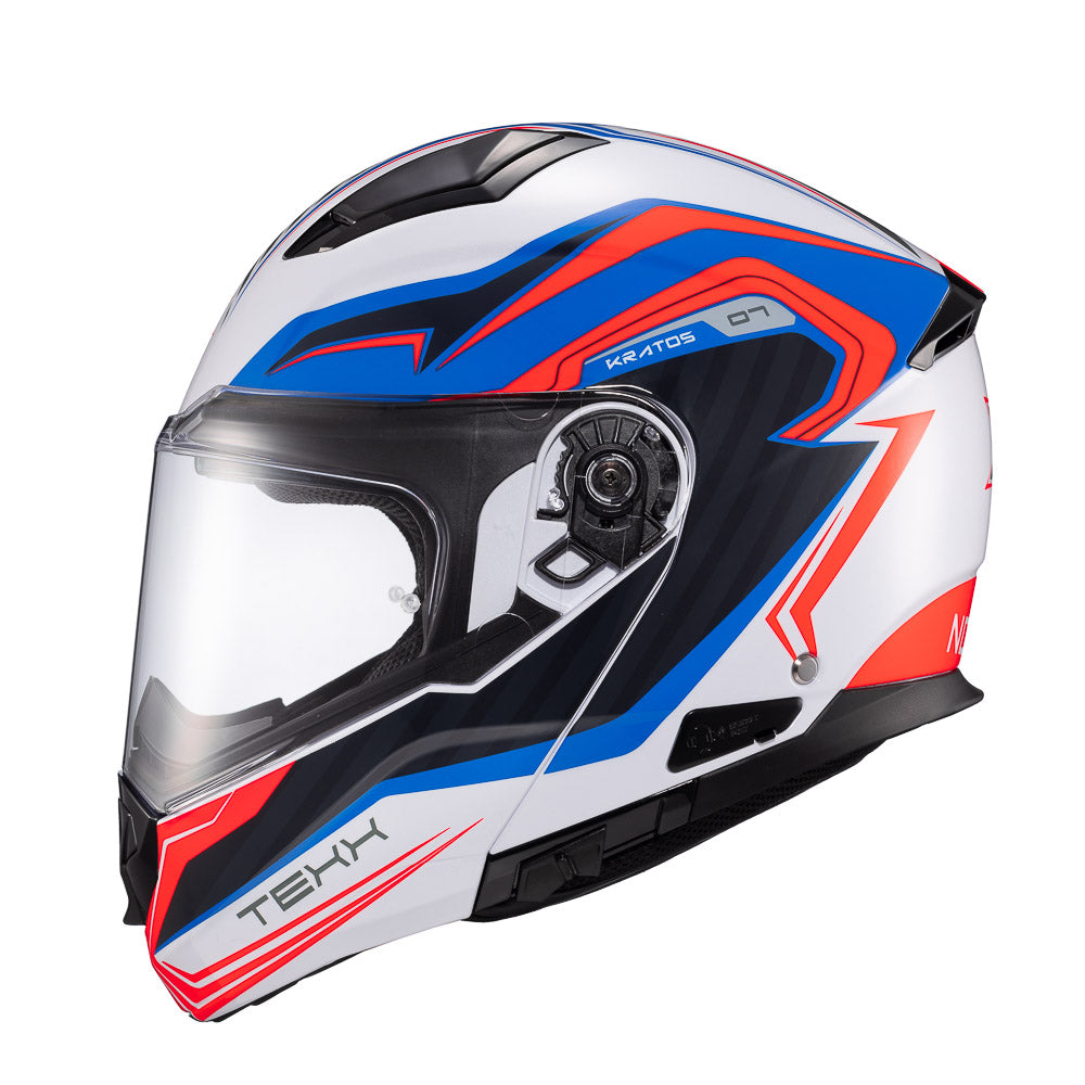 CAPACETE TEXX ESCAM KRATOS NOMADE BRANC AZU VERM BRIL 58