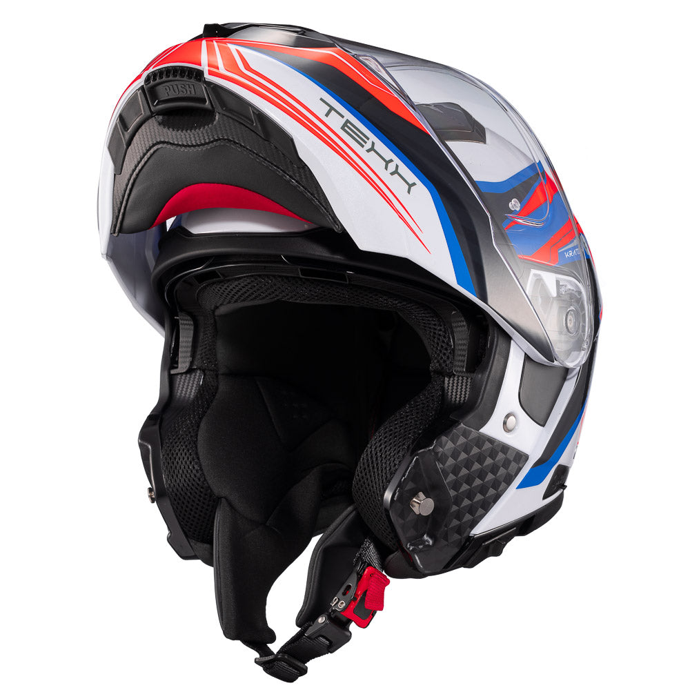 CAPACETE TEXX ESCAM KRATOS NOMADE BRANC AZU VERM BRIL 58