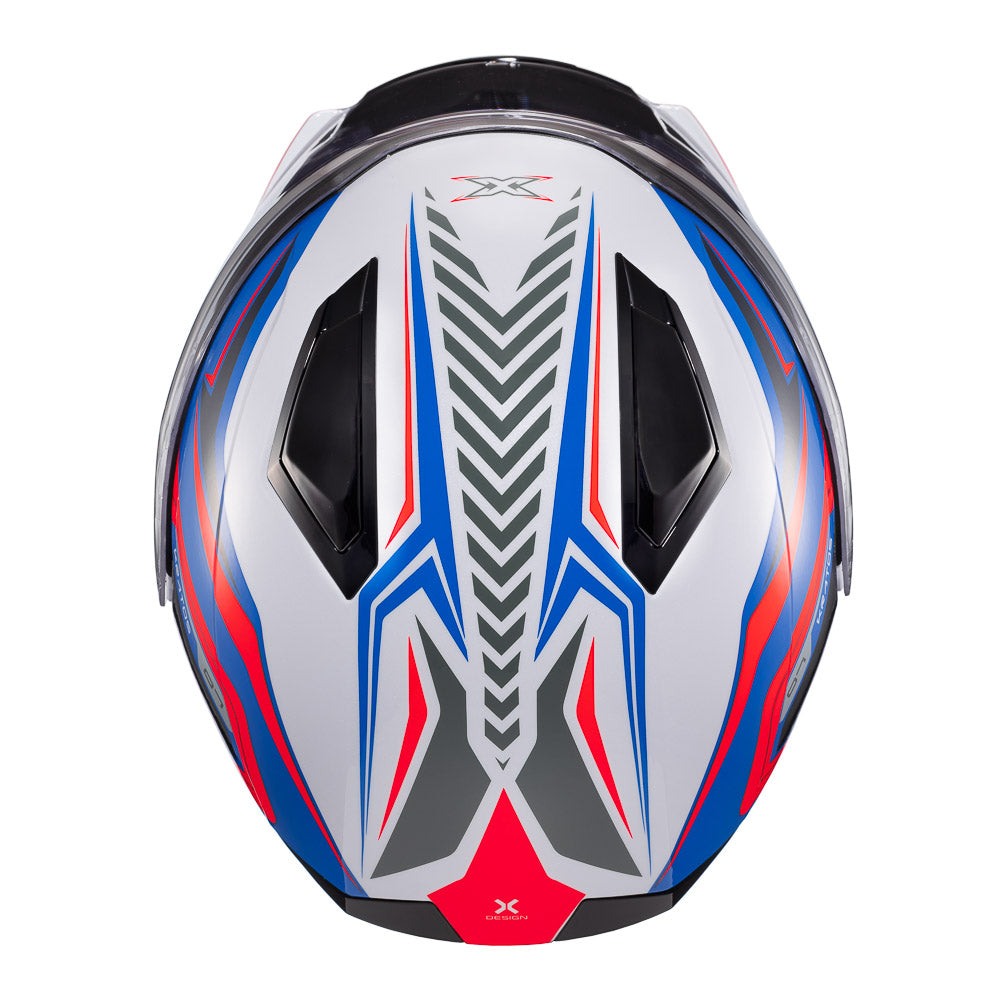 CAPACETE TEXX ESCAM KRATOS NOMADE BRANC AZU VERM BRIL 58