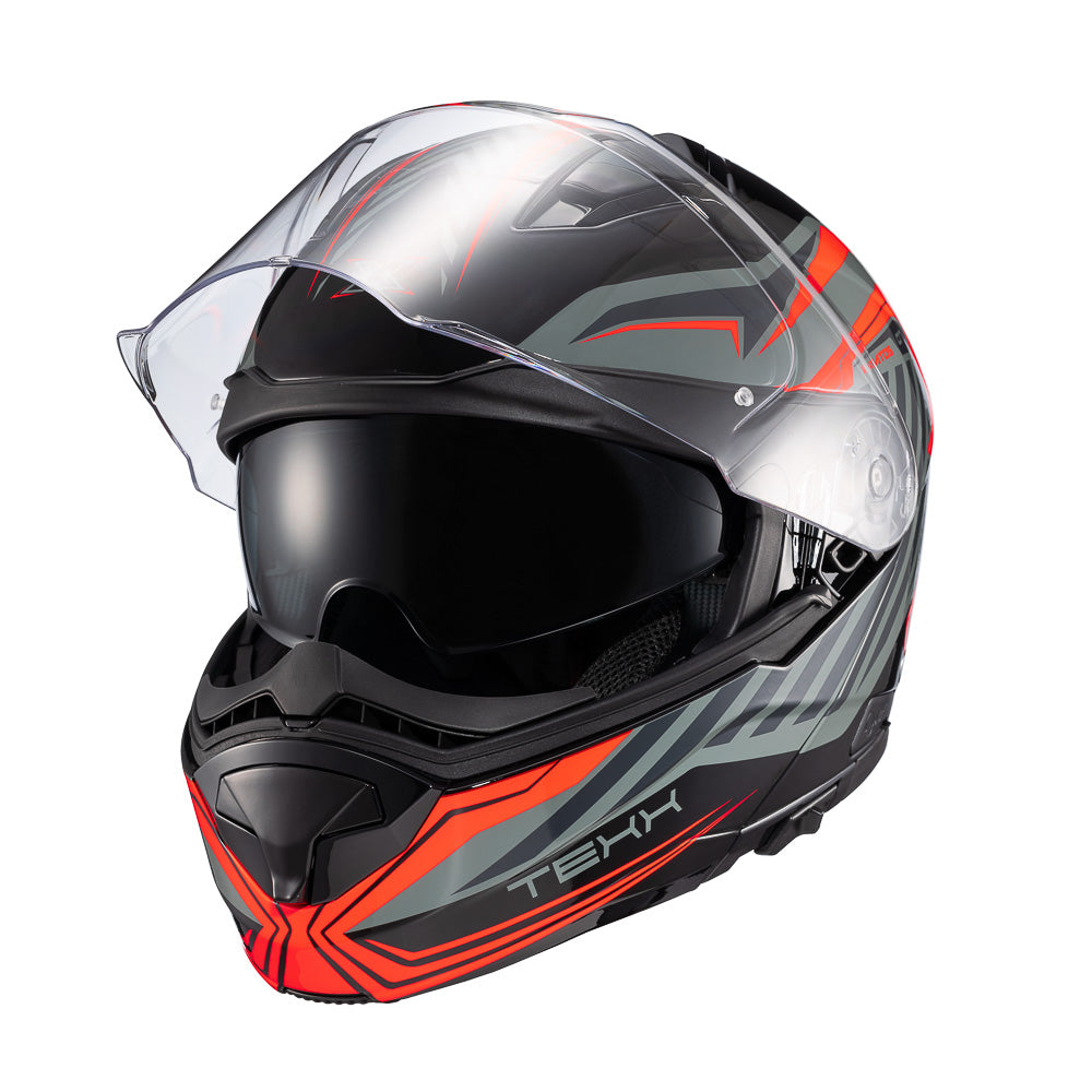 CAPACETE TEXX ESCAM KRATOS NOMADE PRET VERM CINZ BRIL 56