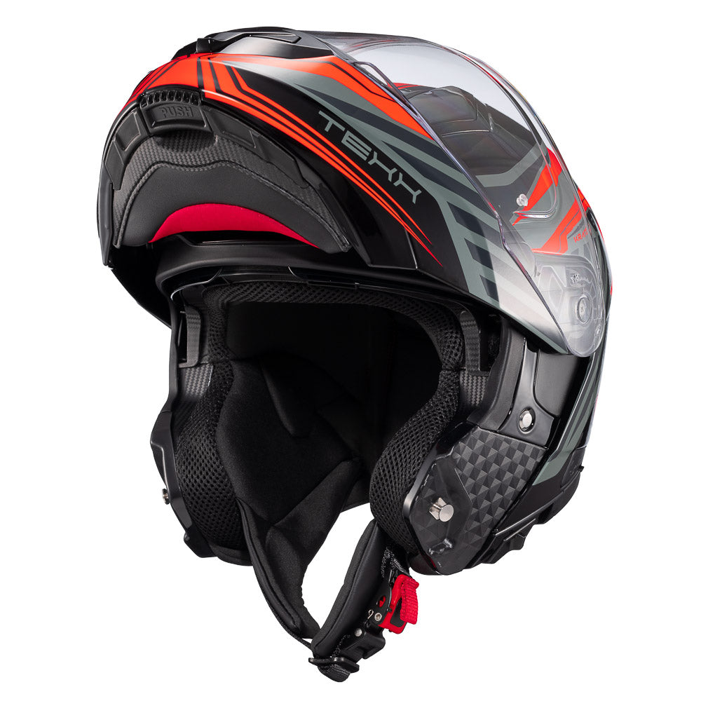 CAPACETE TEXX ESCAM KRATOS NOMADE PRET VERM CINZ BRIL 60