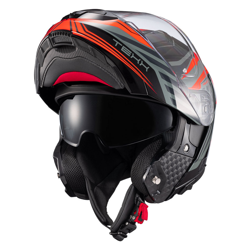 CAPACETE TEXX ESCAM KRATOS NOMADE PRET VERM CINZ BRIL 61
