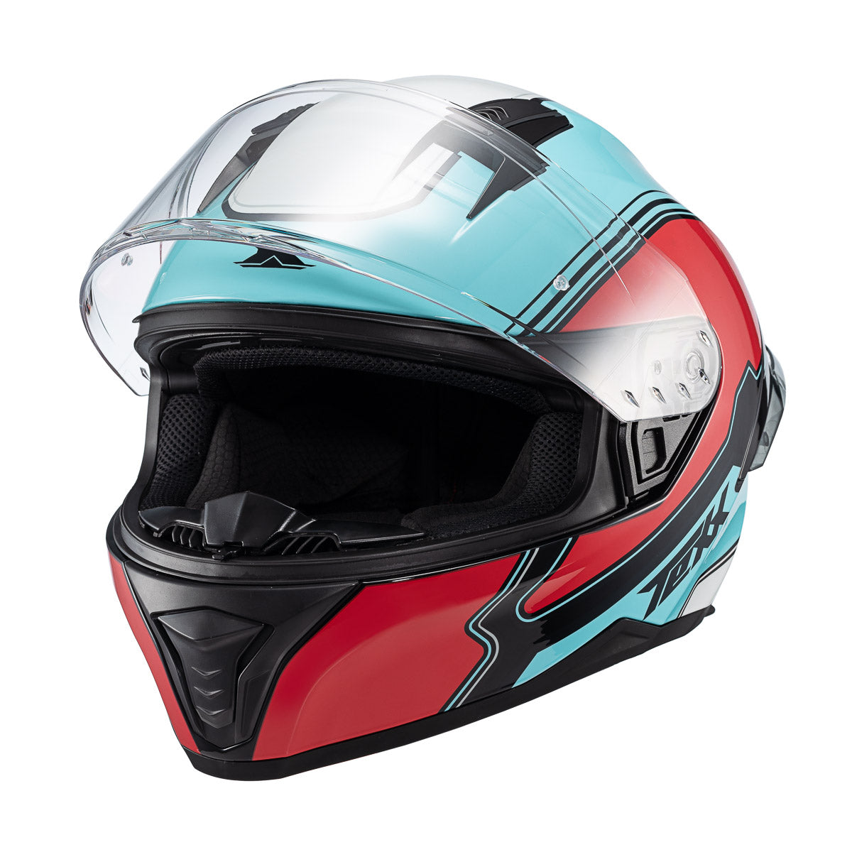 CAPACETE TEXX FECHA RAPTOR HORNET AZU VERM BRANC BRIL 62
