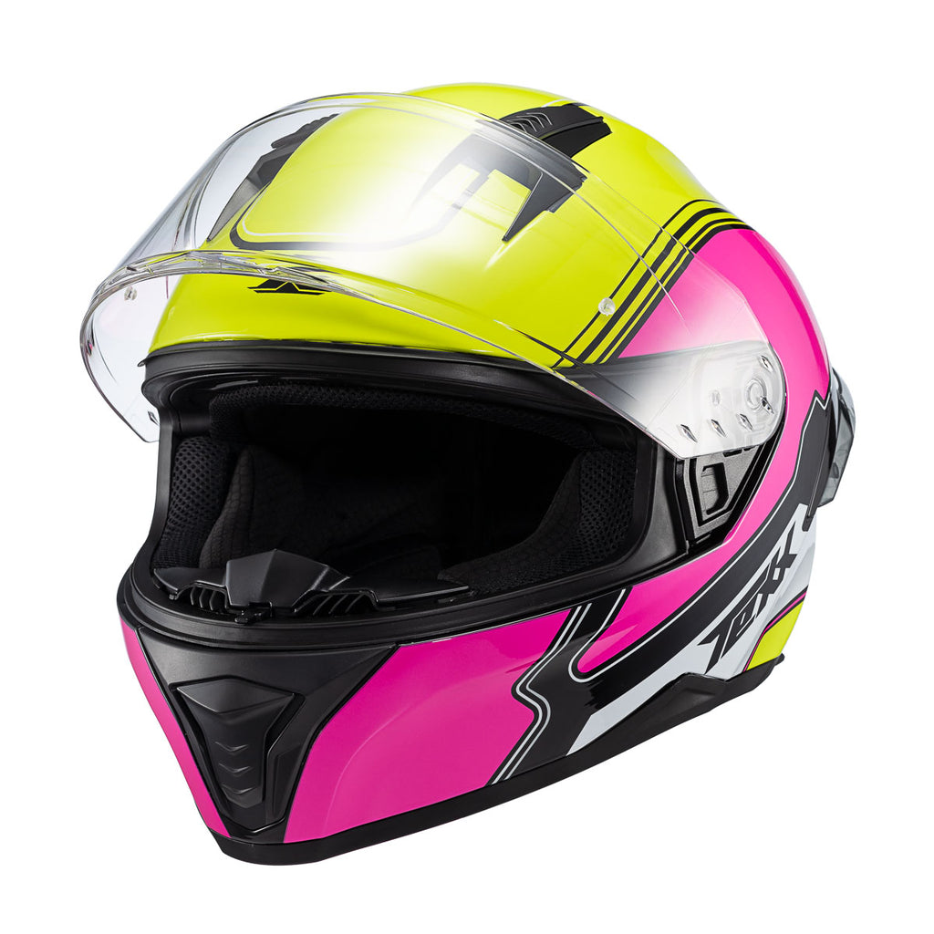 CAPACETE TEXX FECHA RAPTOR HORNET VERD ROS BRANC BRIL 56