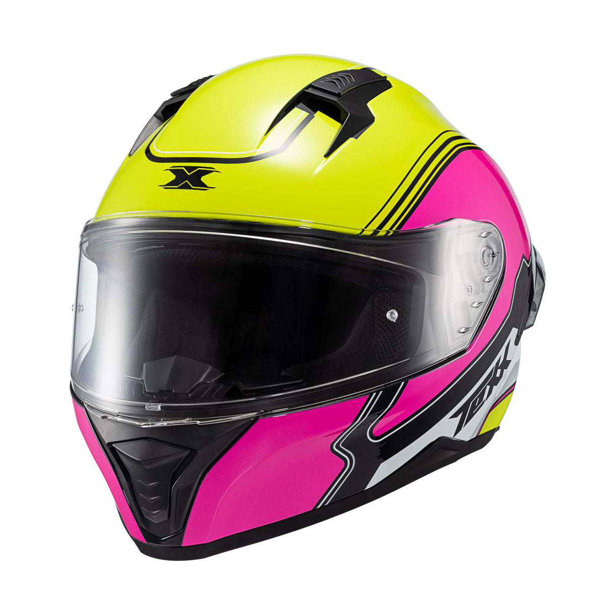 CAPACETE TEXX FECHA RAPTOR HORNET VERD ROS BRANC BRIL 60