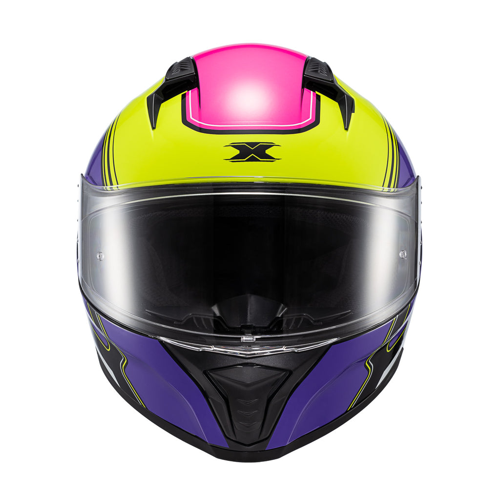 CAPACETE TEXX FECHA RAPTOR HORNET VERD ROX BRANC ROS BRIL 56
