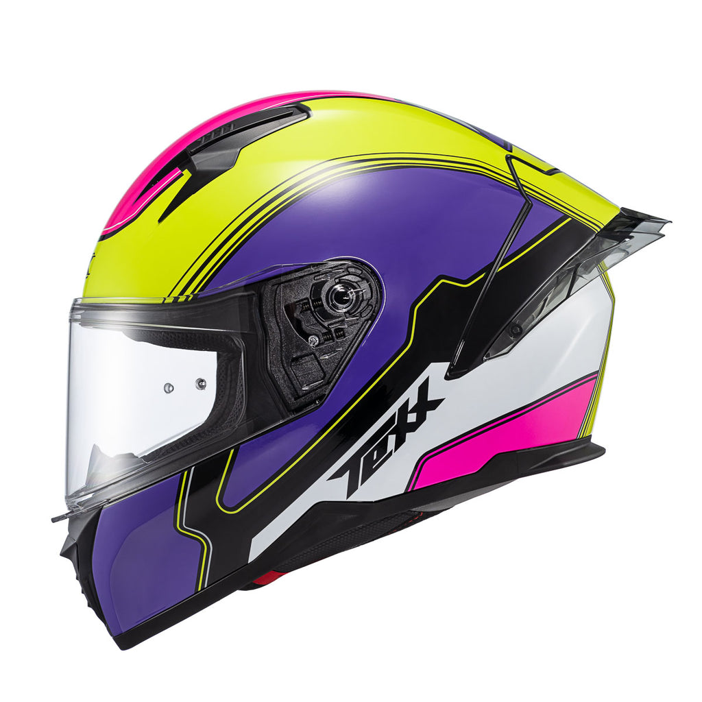 CAPACETE TEXX FECHA RAPTOR HORNET VERD ROX BRANC ROS BRIL 62