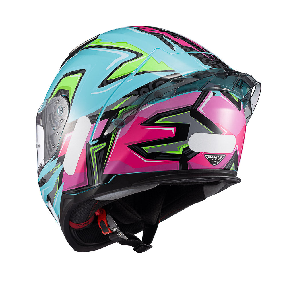 CAPACETE TEXX FECHA RAPTOR ARCADE AZU VERD ROS BRIL 56