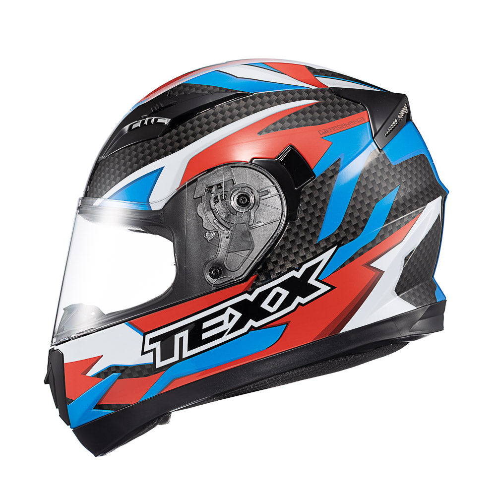CAPACETE TEXX STRIKE RIDE AZU VERM BRANC PRET BRIL 62