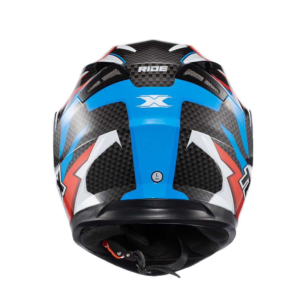 CAPACETE TEXX STRIKE RIDE AZU VERM BRANC PRET BRIL 62