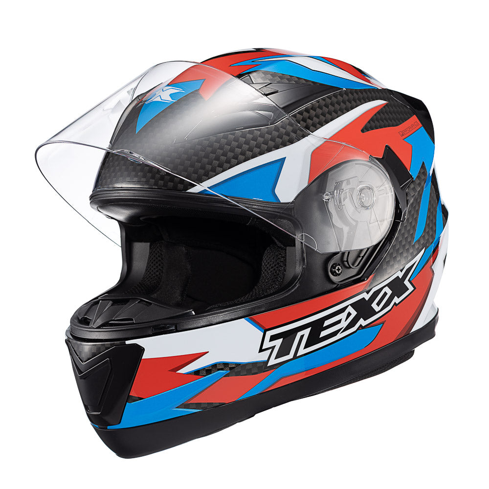CAPACETE TEXX STRIKE RIDE AZU VERM BRANC PRET BRIL 62