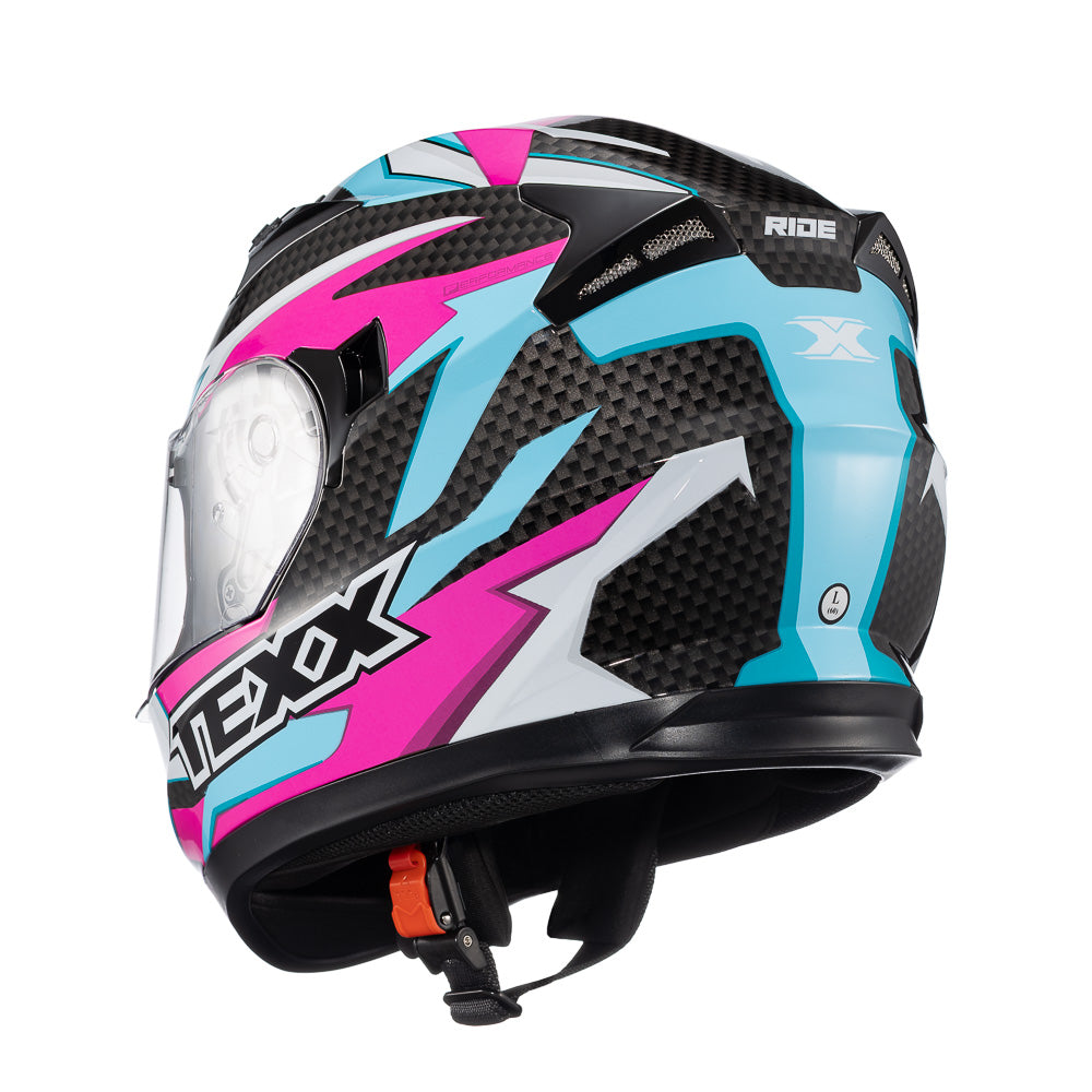 CAPACETE TEXX STRIKE RIDE AZU ROS BRANC PRET BRIL 56