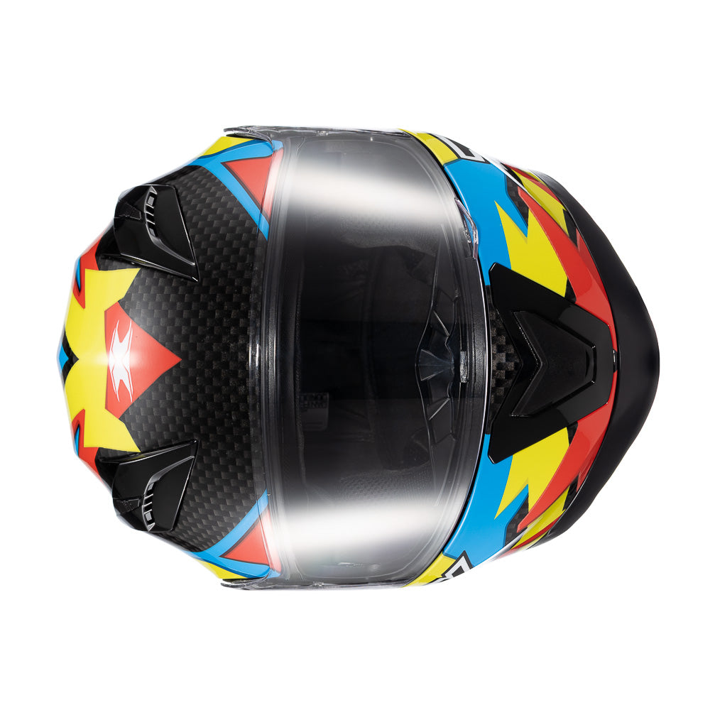 CAPACETE TEXX STRIKE RIDE AZU VERD VERM PRET BRIL 56