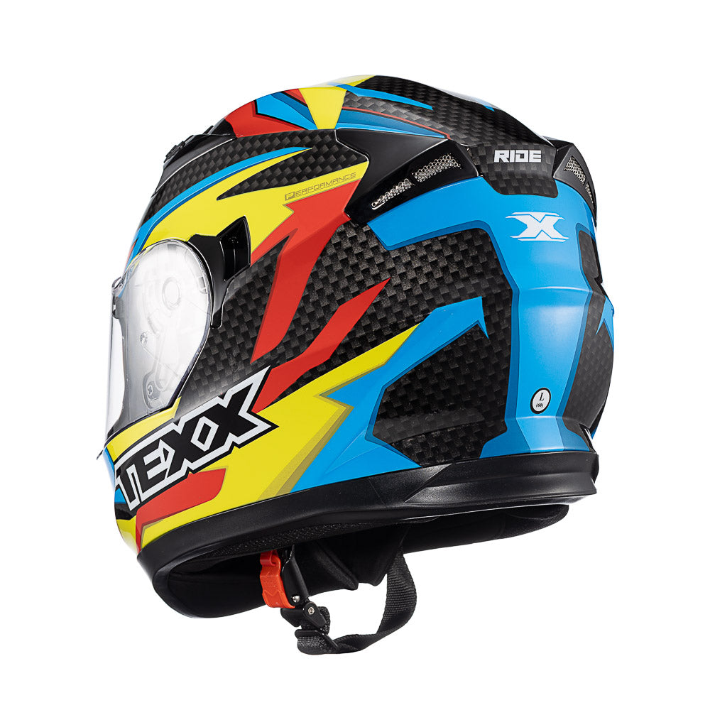 CAPACETE TEXX STRIKE RIDE AZU VERD VERM PRET BRIL 56