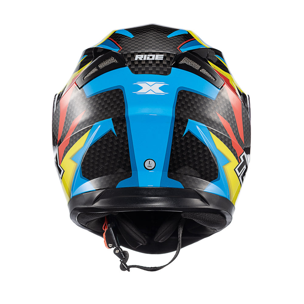 CAPACETE TEXX STRIKE RIDE AZU VERD VERM PRET BRIL 60