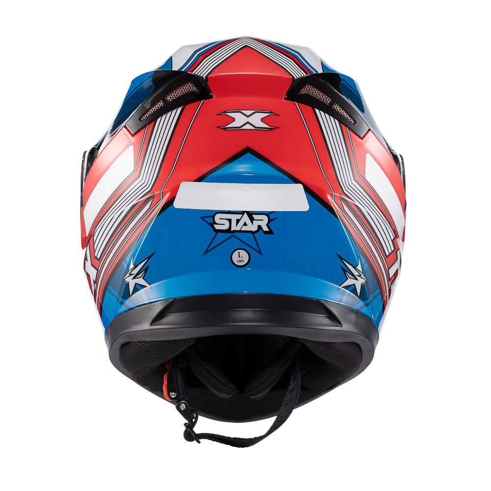CAPACETE TEXX STRIKE SUPERSTAR AZU VERM BRANC BRIL 60