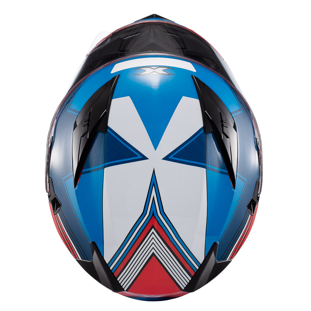 CAPACETE TEXX STRIKE SUPERSTAR AZU VERM BRANC BRIL 60