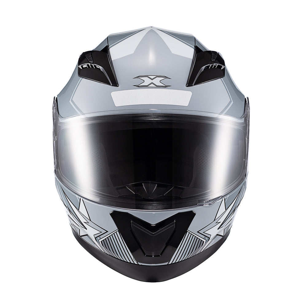 CAPACETE TEXX STRIKE SUPERSTAR CINZ VERM BRANC BRIL 56
