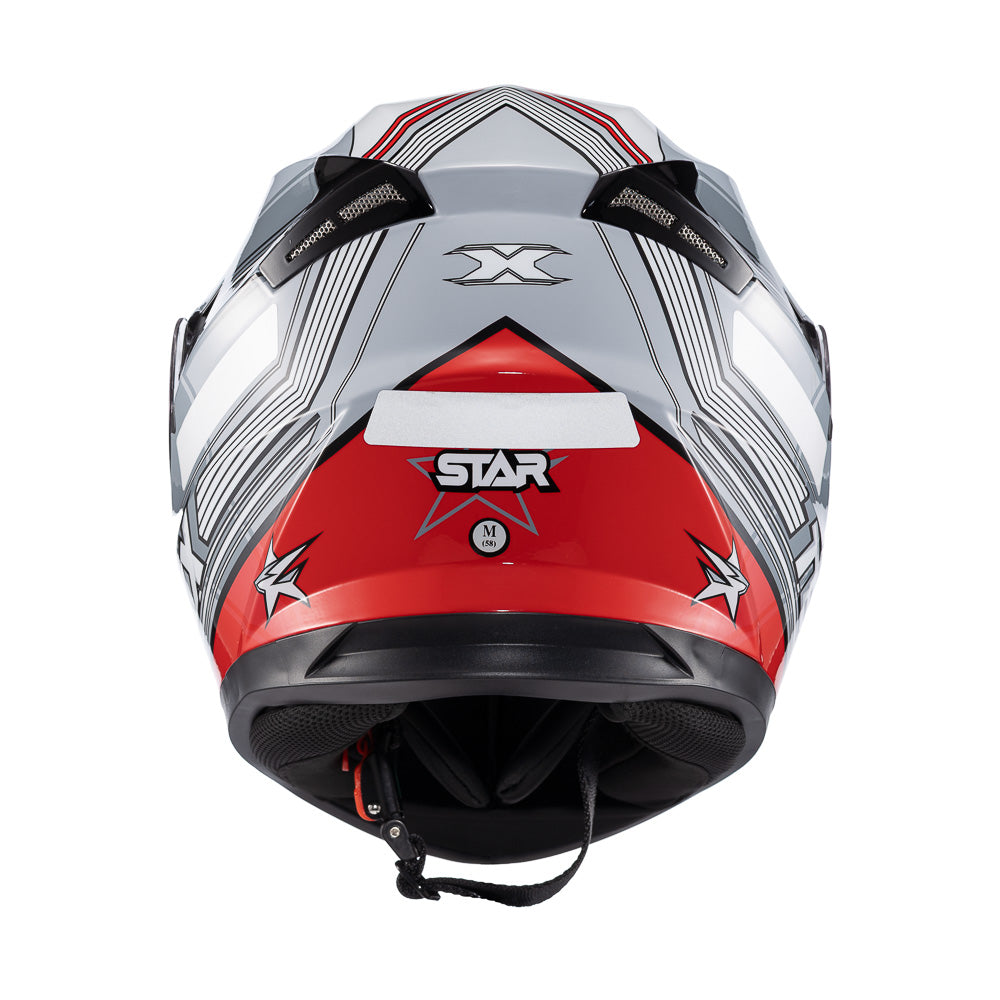 CAPACETE TEXX STRIKE SUPERSTAR CINZ VERM BRANC BRIL 58