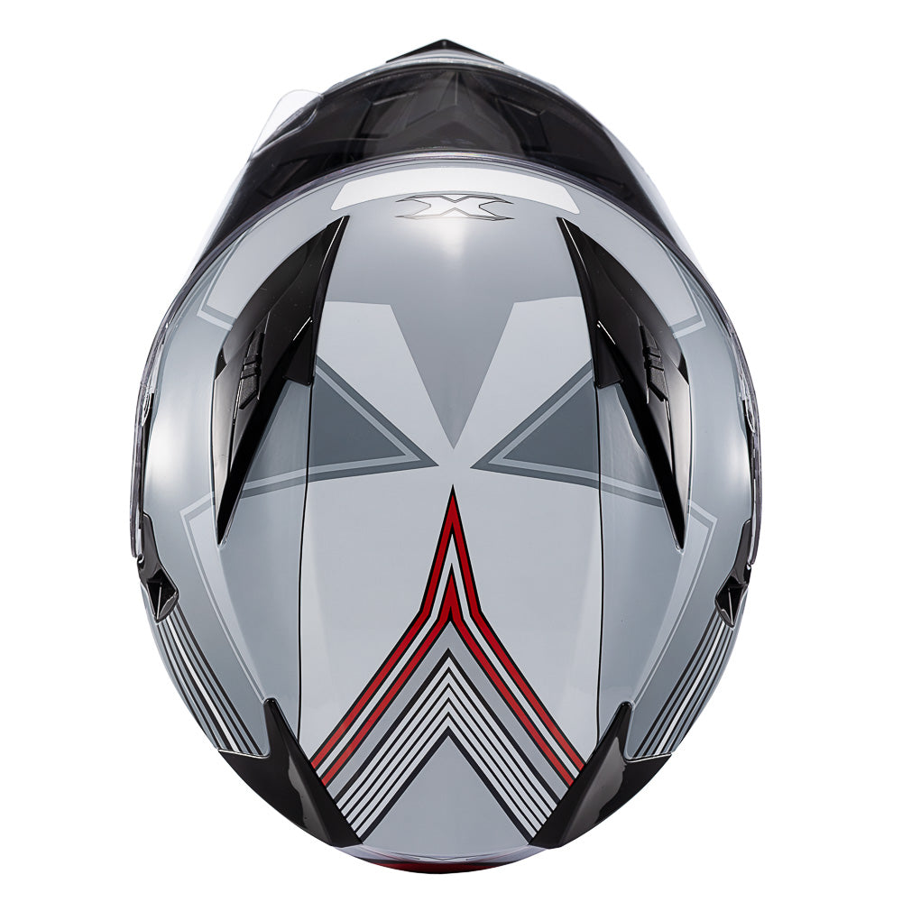 CAPACETE TEXX STRIKE SUPERSTAR CINZ VERM BRANC BRIL 58