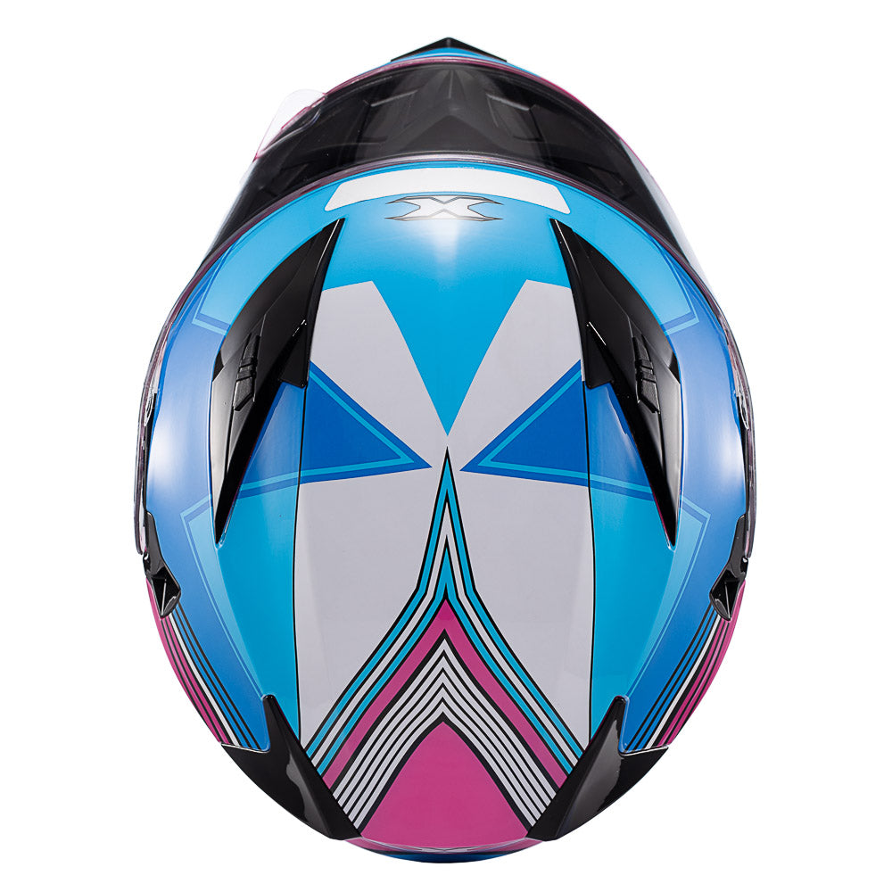 CAPACETE TEXX STRIKE SUPERSTAR AZU ROS  BRANC BRIL 56
