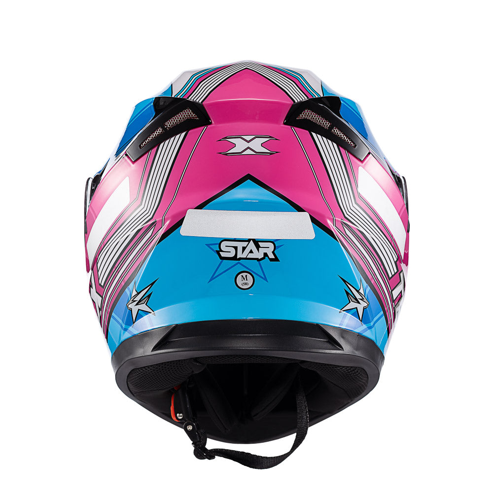 CAPACETE TEXX STRIKE SUPERSTAR AZU ROS  BRANC BRIL 58