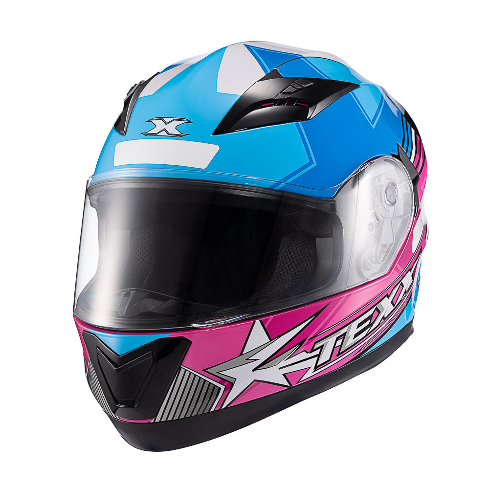CAPACETE TEXX STRIKE SUPERSTAR AZU ROS  BRANC BRIL 58