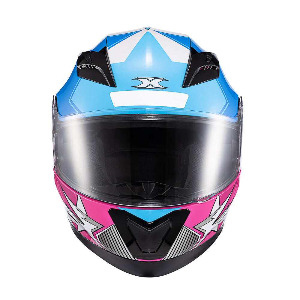 CAPACETE TEXX STRIKE SUPERSTAR AZU ROS  BRANC BRIL 60