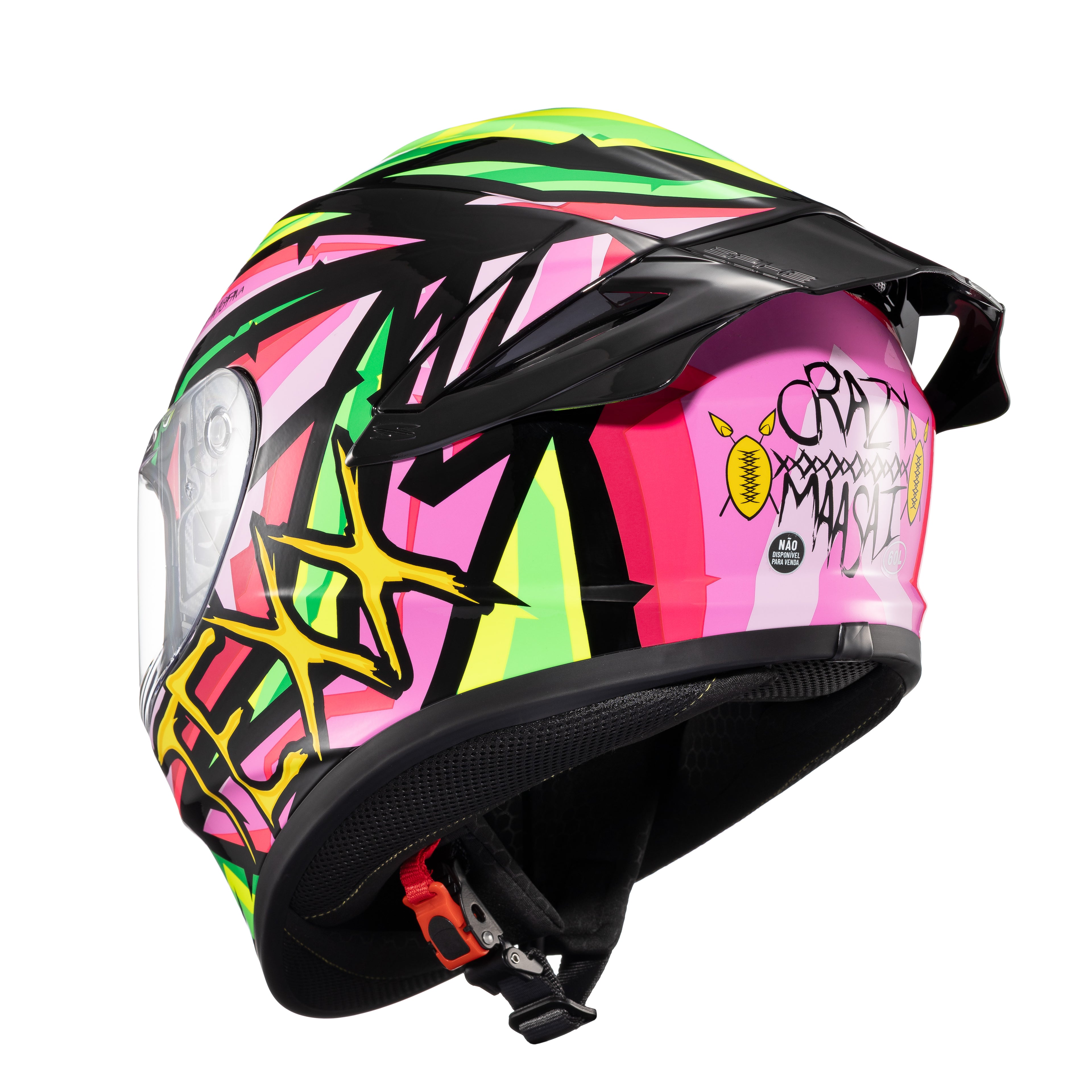 CAPACETE TEXX FECHADO SPIHE MAASAI VERDE ROSA 58