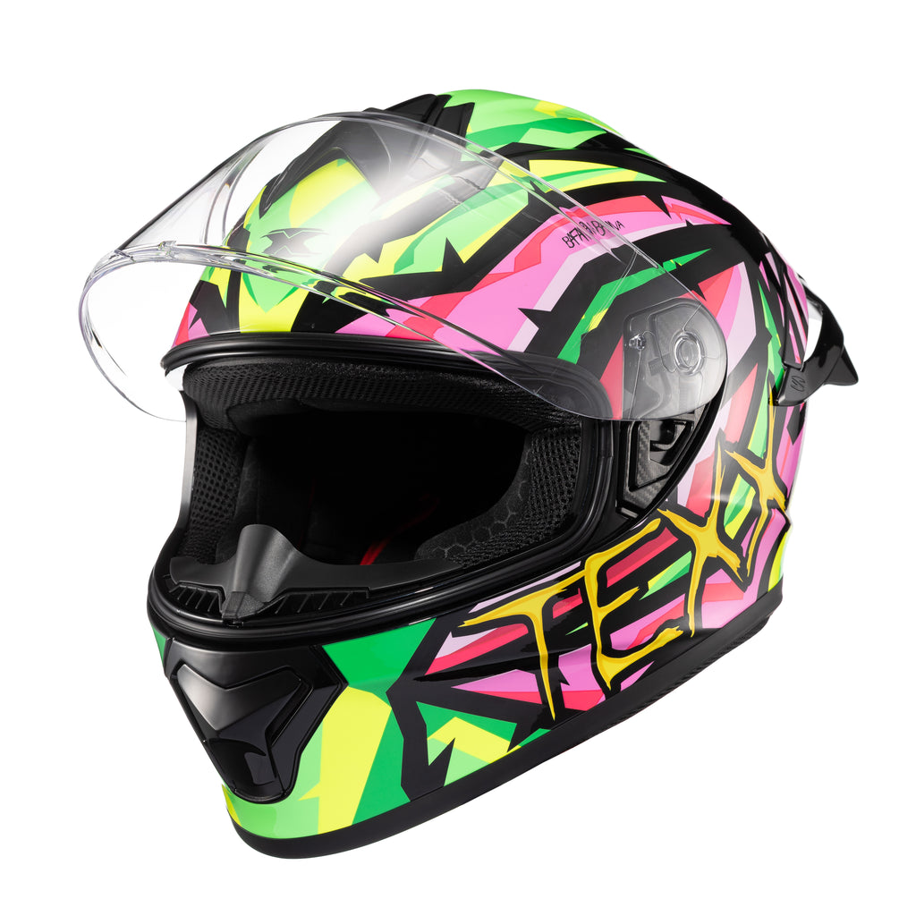 CAPACETE TEXX FECHADO SPIHE MAASAI VERDE ROSA 58