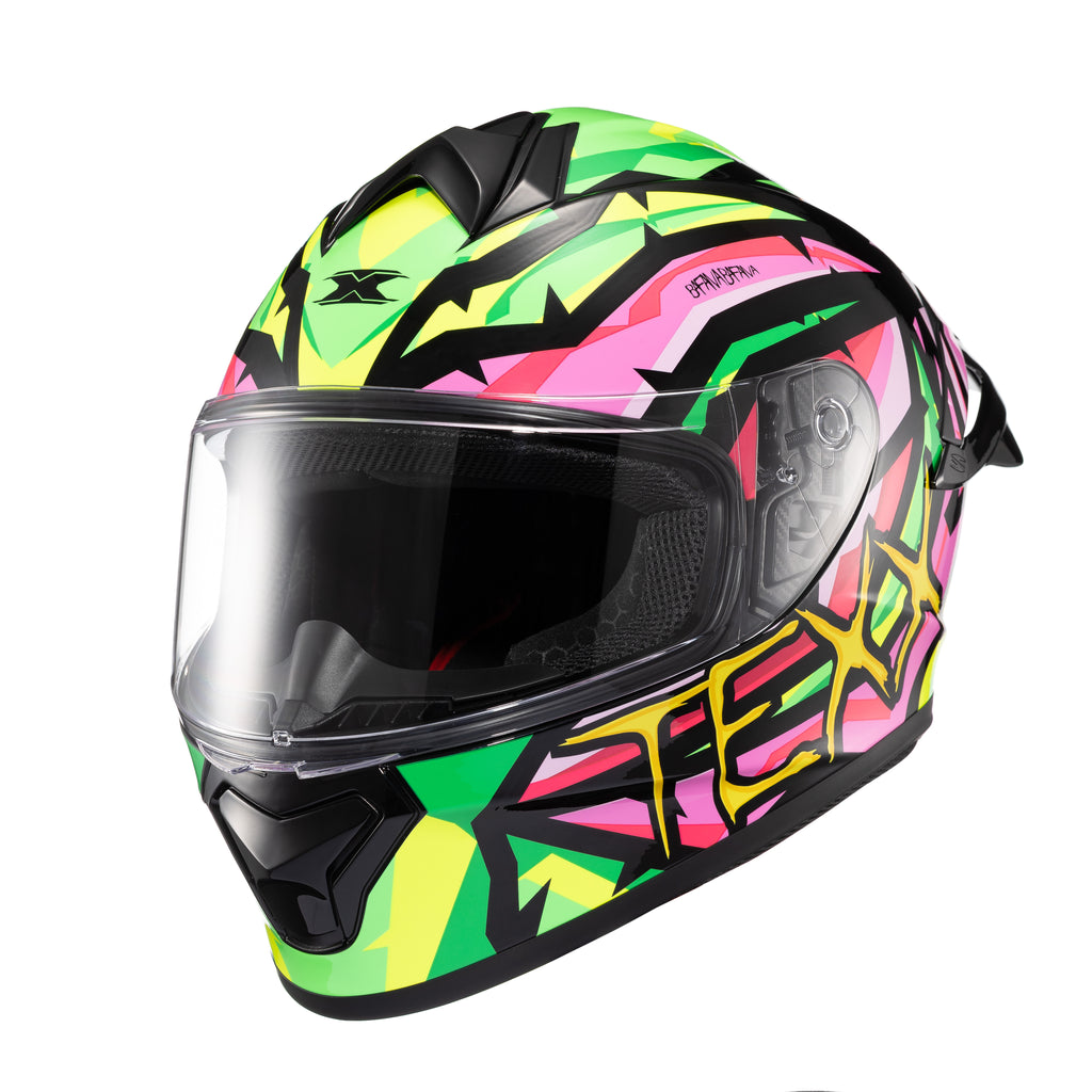 CAPACETE TEXX FECHADO SPIHE MAASAI VERDE ROSA 60
